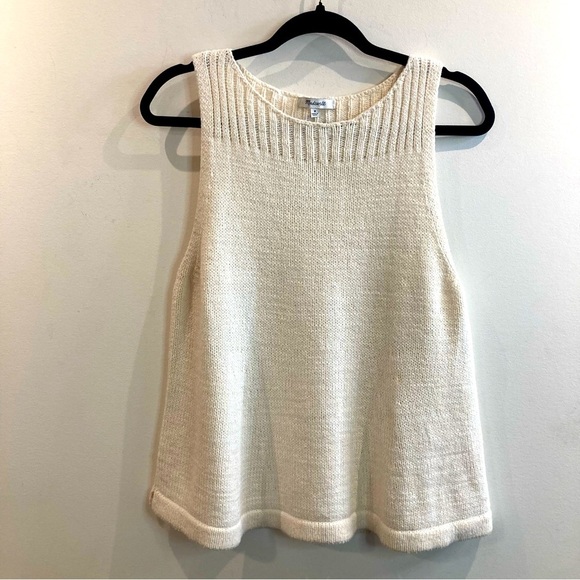 MADEWELL Sz M Sunsetter  A-Line Small Slit At Hem Sleeveless Tank Top Knit - Picture 2 of 9